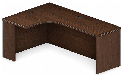 Mayline AEC72LLDC Aberdeen 72" Left Extended Corner Table, mocha finish