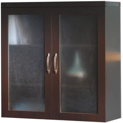 Mayline AGDCLDC Aberdeen Glass Display Cabinet, mocha finish