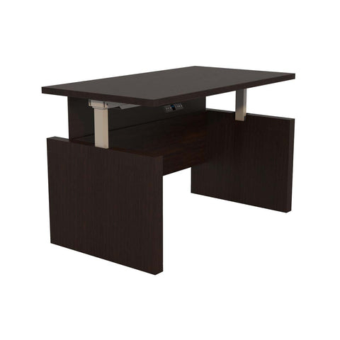 Mayline ARDH7230LDC Aberdeen Height-Adjustable Desk, Straight Front Top & Base, 72" W, mocha finish