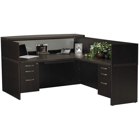 Mayline AT36LDC Aberdeen office desk set, mocha finish