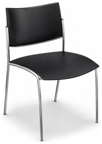 Mayline ESC2B Escalate Plastic Stack Chairs, 4 Pack, black upholstery