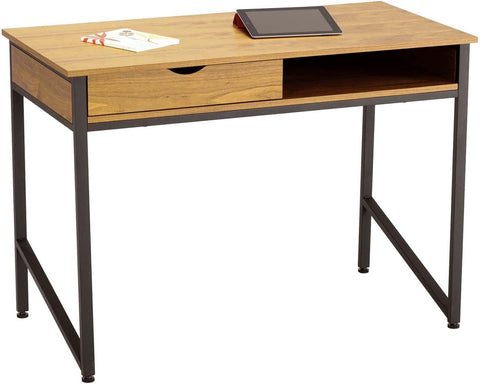 Safco 1950BL Office Desk Single Drawer Cherry Top Frame, black