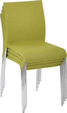 Office Star CWYAS4-CK005 Ave Six Conway Stacking Chair, Set of 4, spring green