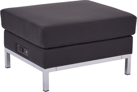 Office Star WST51OP-B18 Ave Six Wall Street Ottoman Modular, black