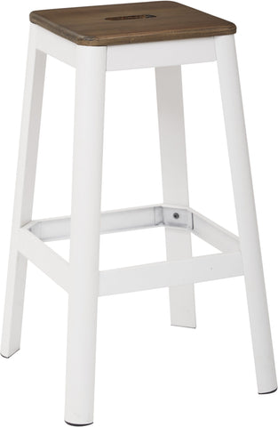 Office Star HMM9430D-C231 OSP Designs Hammond 30" Metal Stool Darkwood /, frosted white