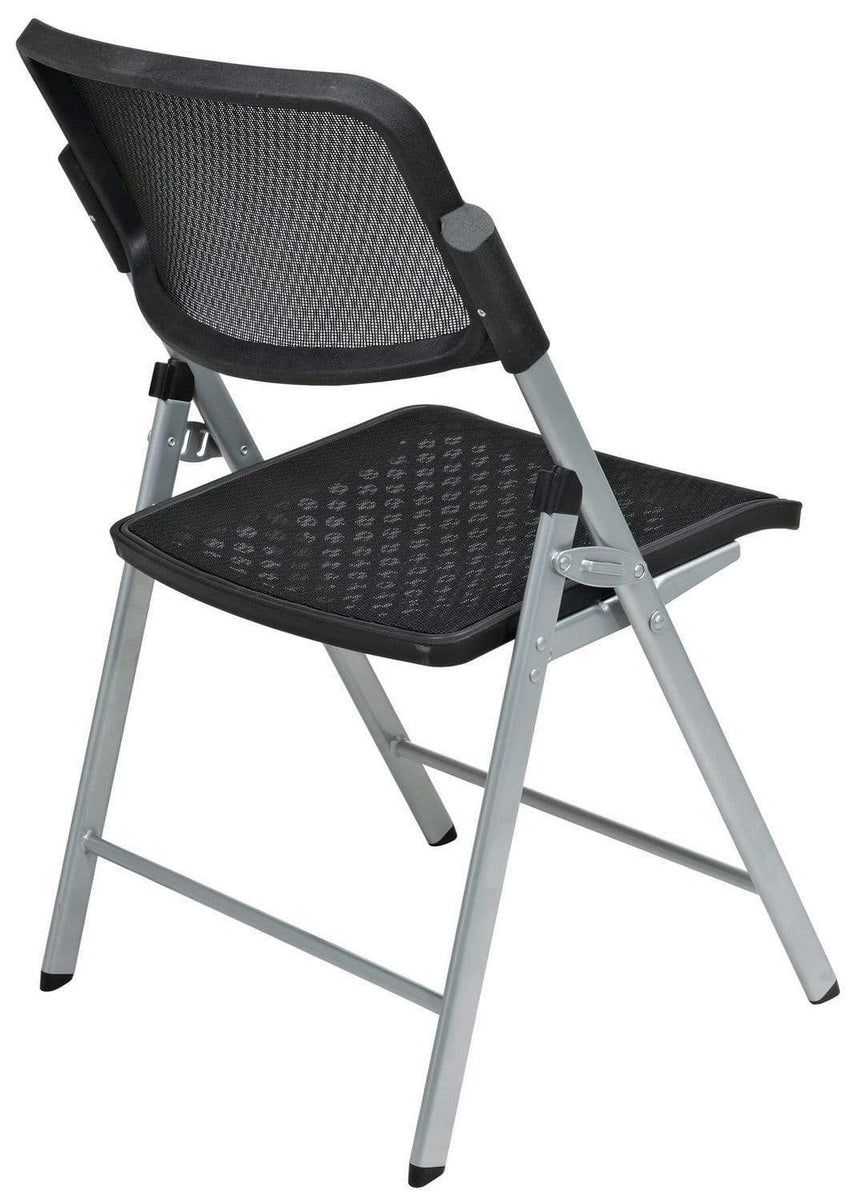 Office Star ProLine II™ Deluxe Folding Chair Black ProGrid® Seat and