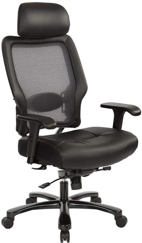 Office Star 63-E37A773HL Space Seating Executive Big and Tall Chair, angled front view