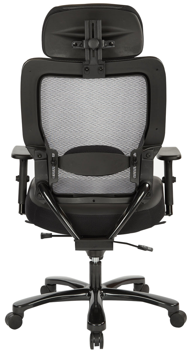 Office Star™ Space Seating 63 Series Air Grid Big And Tall Ergonomic Chair,  Black/Silver