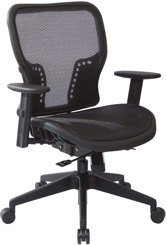 Office Star 2160SL Space Seating Executive Chair Dark Air Grid, angled front view