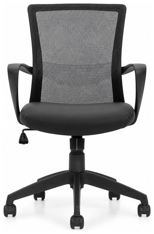 Offices To Go OTG10705 mesh back office chair with loop arms, straight front view