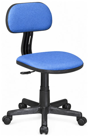 Office Star 499 OSP Designs blue armless swivel task chair with black caster base