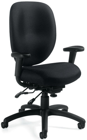 Offices To Go OTG11653 multifunction office chair, angled front view showing contoured back