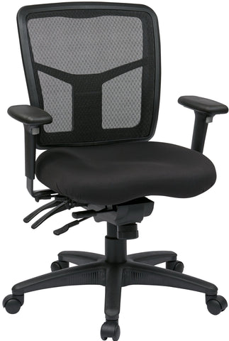 Office Star 92893-30 Pro Line II Ergonomic Multi-Function Mesh Back Office Chair, angled front view