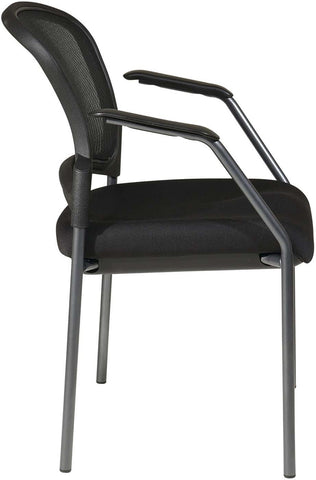 Office Star 86710-30 Pro-Line II ProGrid Contour Back Titanium Visitors Arm Chair, side view