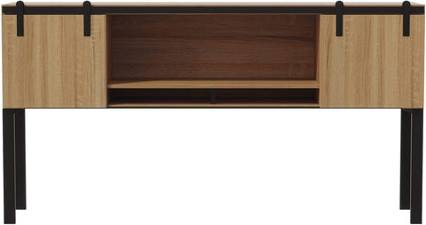 Safco MRHW72SDD Mirella 72" Hutch with Sliding Wood Doors, sand dune