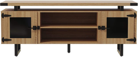 Safco MRLWCGDSDD Mirella Low Wall Cabinet Glass Doors, sand dune