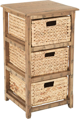 Office Star SH4513-DT Sheridan 3-Drawer Storage in Distressed Toffee, angled front view