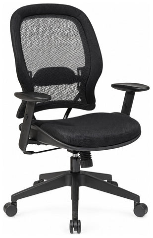 Office Star 5540 Space Seating AirGrid Mesh Mid-Back Managers Chair, angled front view