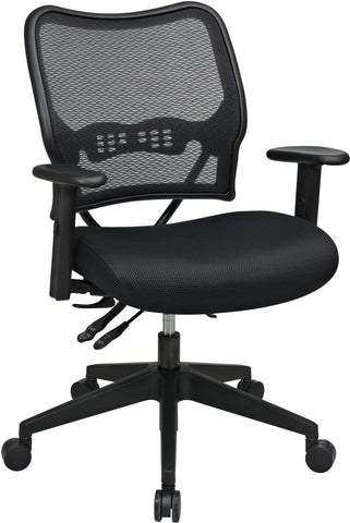 Office Star 13-37N9WA Space Seating Deluxe Chair with AirGrid Back and Mesh Seat, angled front view