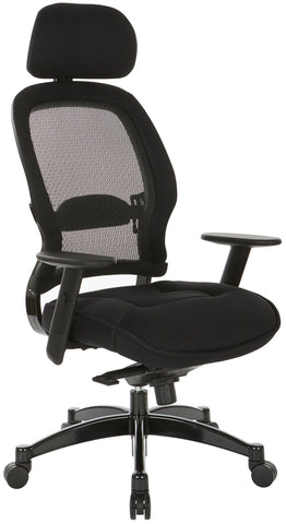 Office Star 25004 Space Seating Deluxe Matrex Back Mesh Office Chair, black mesh