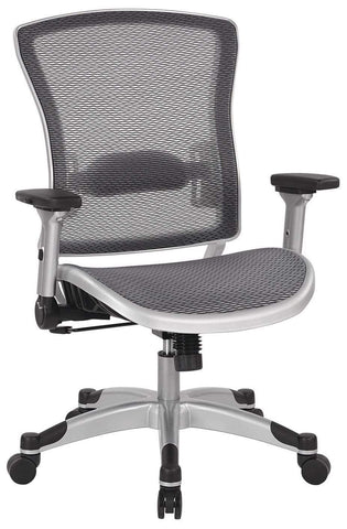 Office Star 317-66C61F6 Space Seating Deluxe Mesh Task Chair with Flip Up Arms, angled front view
