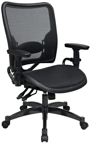 Office Star 6236 Space Seating Dual Function Ergonomic Mesh AirGrid Chair, angled front view