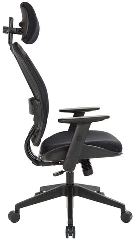 Office Star 55403 mesh Air Grid chair with headrest, side view