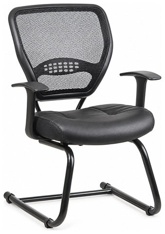 Office Star 5705E Space Seating Mesh Back Office Guest Chair, angled front view