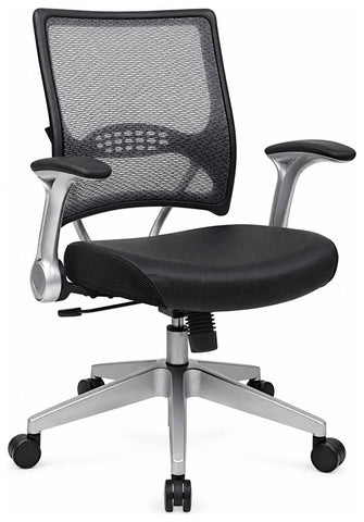 Office Star 67-E36N61R5 Space Seating Mid Back Mesh Office Chair, angled front view