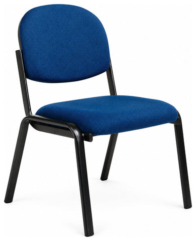 Office Star EX31 Work Smart blue armless fabric guest chair, angled front view