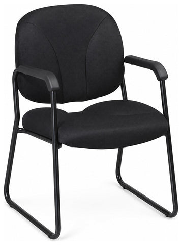 Office Star EX3302 Work Smart Contoured Sled Base Reception Chair, angled front view