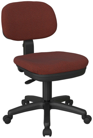 Office Star SC117 Work Smart burgundy armless computer chair, angled front view