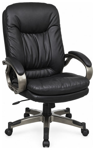 Office Star ECH83507 Work Smart Eco-Leather executive chair with black arms and caster base