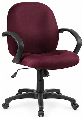 Office Star EX2651 Work Smart burgundy conference chair with padded loop arms and caster base