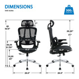 Work Smart Matrix Mesh Managers Chair with Headrest [EMH6950CHR-3]