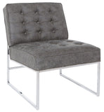 Ave Six Anthony 26” Wide Chair Chrome Base Faux Leather [ATH51] Office Star Light Charcoal Leather Office Chair ATH51-P47