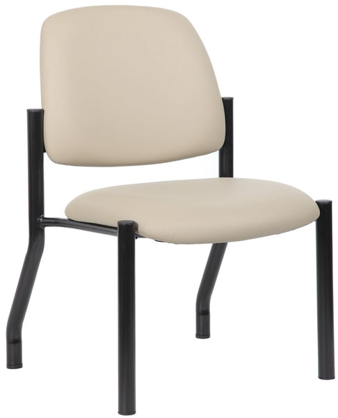 Boss Antimicrobial Armless Guest Chair, No Arms [B9595AM-BK] Boss Office Products 300 Lbs / Beige Guest Chair B9595AM-BG