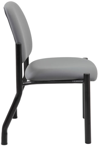 Boss Armless Guest Chair 300 lb Weight Capacity, No Arms [B9595AM-GY] Boss Office Products Guest Chair B9595AM-GY