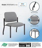 Boss Armless Guest Chair 400 lb Weight Capacity, Antimicrobial Grey Vinyl [B9595AM-GY-400] Boss Office Products Guest Chair B9595AM-GY-400