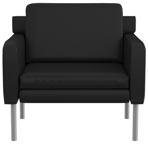 Boss Black Antimicrobial Vinyl Lounge Chair [BR8001AM-BK] Boss Office Products BR8001AM-BK