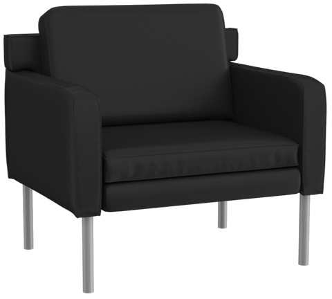 Boss Black Antimicrobial Vinyl Lounge Chair [BR8001AM-BK] Boss Office Products BR8001AM-BK