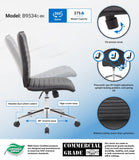 Boss Black Vinyl Armless Hospitality Chair [B9534C-BK] Boss Office Products Task Chair B9534C-BK