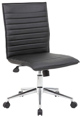 Boss Black Vinyl Armless Hospitality Chair [B9534C-BK] Boss Office Products Task Chair B9534C-BK
