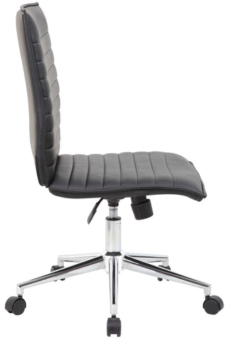 Boss Black Vinyl Armless Hospitality Chair [B9534C-BK] Boss Office Products Task Chair B9534C-BK