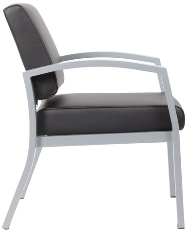 Boss Conrad Antimicrobial Vinyl Waiting Room Chair [BR8111S-AM-BK] Boss Office Products Guest Chair BR8111S-AM-BK