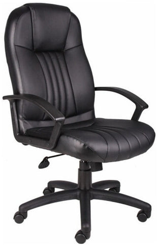 Boss Contoured Leather Executive Chair [B7641] Boss Office Products Leather Office Chair B7641