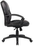Boss Mid Back Leather Desk Chair [B7306] Boss Office Products Mid Back Desk Chair B7306