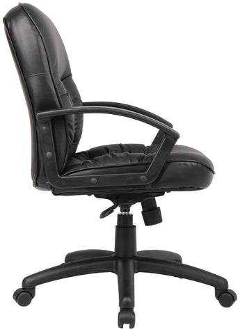 Boss Mid Back Leather Desk Chair [B7306] Boss Office Products Mid Back Desk Chair B7306