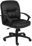 Boss Mid Back Leather Desk Chair [B7306] Boss Office Products Mid Back Desk Chair B7306