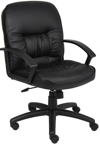 Boss Mid Back Leather Desk Chair [B7306] Boss Office Products Mid Back Desk Chair B7306